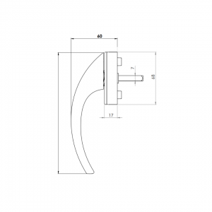 WINDOW HANDLE AL EGE ACOUSTIC BRONZE FINISH