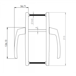DOOR HANDLE AL LARA 85 MM AXIS 8022