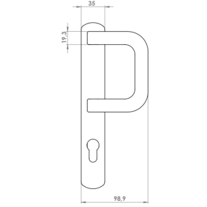 DOOR HANDLE AL MILANO 92 MM AXIS LONG&WIDE D TYPE BRONZE FINISH