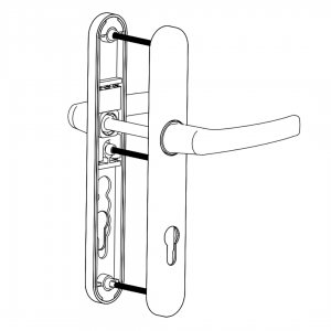 DOOR HANDLE AL MILANO 92 MM AXIS WITH ZAMAC BODY 9016
