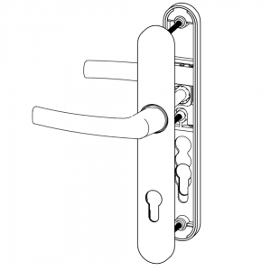 DOOR HANDLE AL MILANO 92 MM AXIS WITH ZAMAC BODY 9016