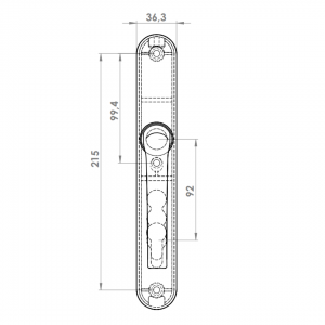 DOOR HANDLE AL MILANO 92 MM AXIS WITH ZAMAC BODY 9016
