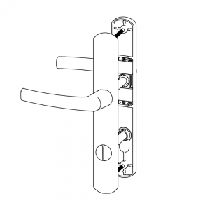 DOOR HANDLE AL MILANO WC TYPE LONG&WIDE ELOXAL FINISH