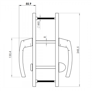 DOOR HANDLE AL MILANO WC TYPE LONG&WIDE ELOXAL FINISH