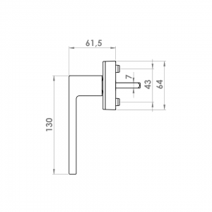 WINDOW HANDLE AL ATLAS ACOUSTIC 8017