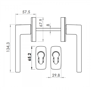 DOOR HANDLE AL BELGRAD LEVER WITH ROSETTE 1013