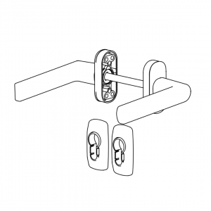 DOOR HANDLE AL BELGRAD LEVER WITH ROSETTE 1013