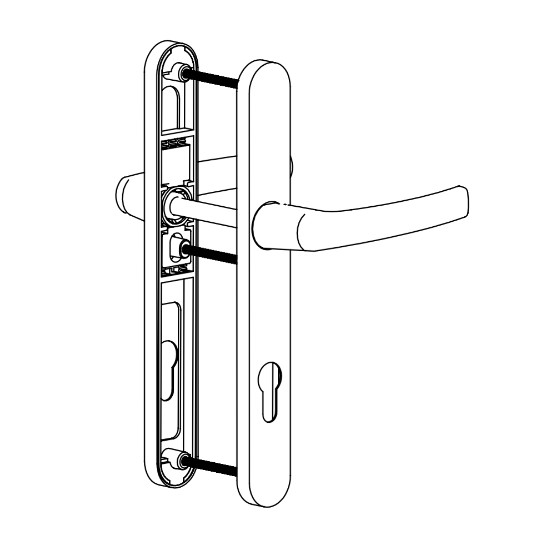 DOOR HANDLE AL MILANO 92 MM AXIS WITH 30 MM ZAMAC BODY ELOXAL