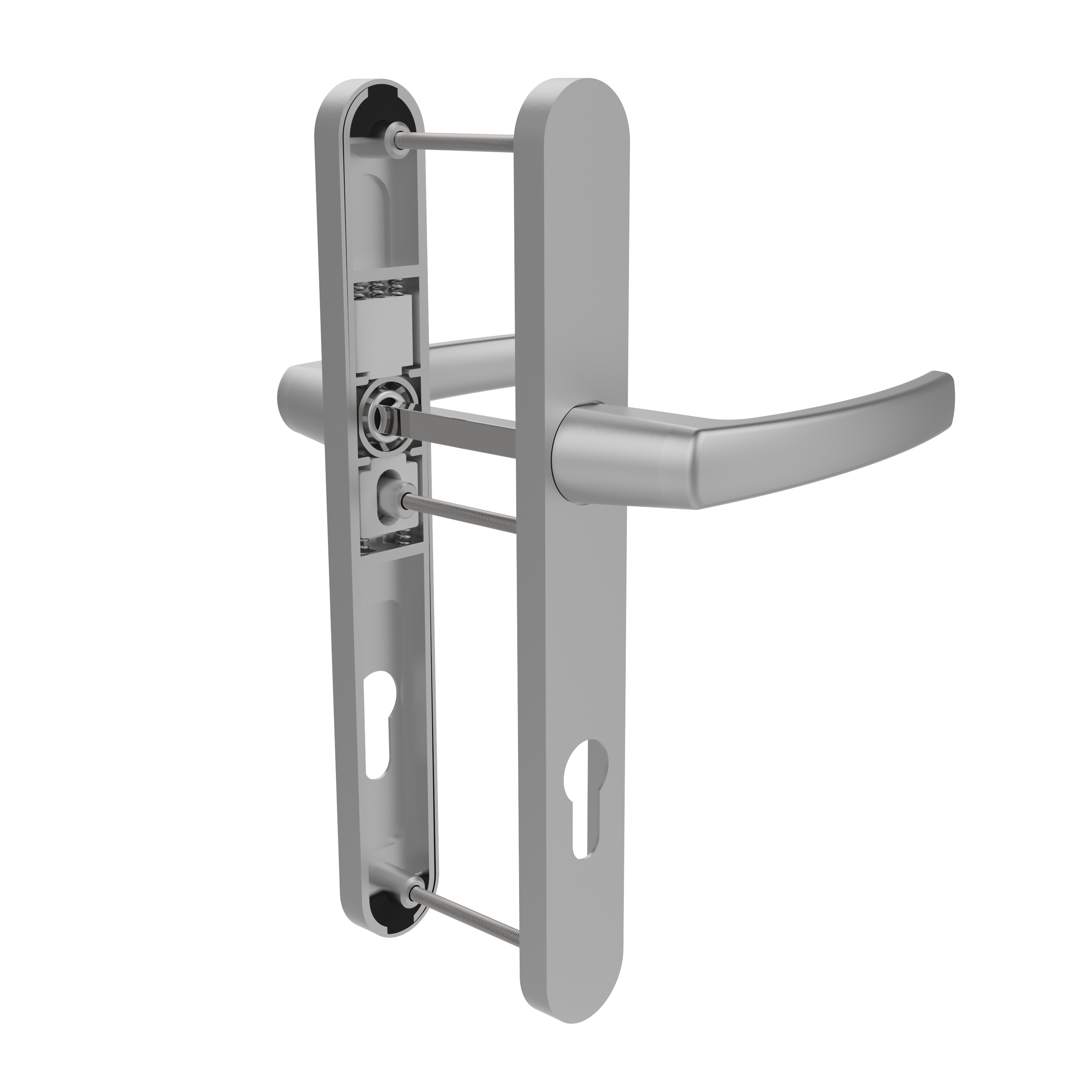 DOOR HANDLE AL MILANO 92 MM AXIS WITH 30 MM ZAMAC BODY ELOXAL