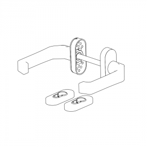 DOOR HANDLE AL MOSTAR LEVER WITH ROSETTE ELOXAL FINISH
