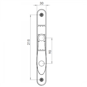 DOOR HANDLE AL BUDVA WC TYPE 30 MM LONG&OVAL ELOXAL FINISH