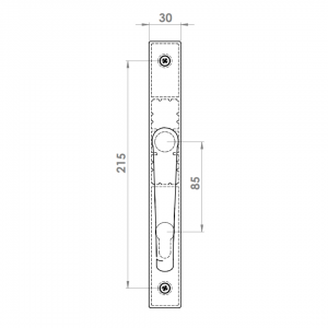 DOOR HANDLE AL IBIZA 85 MM AXIS 30 MM LONG&ANGULAR 9016