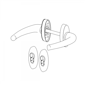 DOOR HANDLE AL JUMBO IBIZA LEVER DELUXE WITH ROSETTE 8022