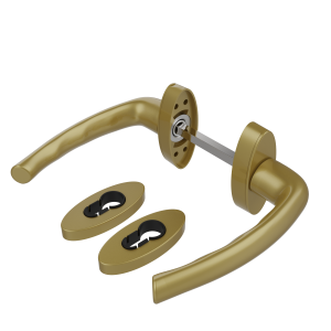 DOOR HANDLE AL JUMBO IBIZA LEVER DELUXE WITH ROSETTE GOLD FINISH