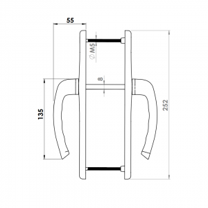 DOOR HANDLE AL IBIZA 85 MM AXIS DELUXE 8017