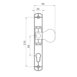 DOOR HANDLE AL IZMIR 85 MM AXIS LONG&WIDE PULL TYPE 8003