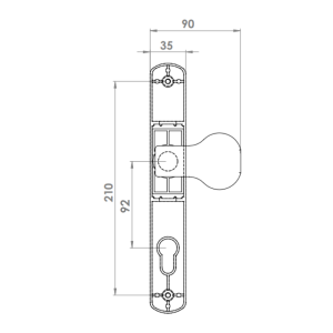 DOOR HANDLE AL IZMIR 92 MM AXIS LONG&WIDE PULL TYPE 8022