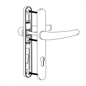 DOOR HANDLE AL JUMBO IBIZA 85 MM AXIS WITH 30 MM ZAMAC BODY CHAMPAHNE FINISH