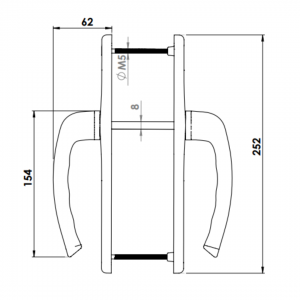 DOOR HANDLE AL JUMBO IBIZA 85 MM AXIS DELUXE 8022