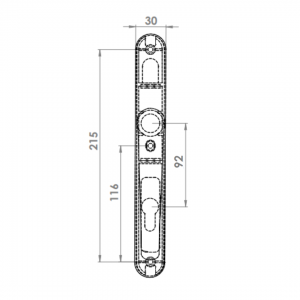 DOOR HANDLE AL JUMBO IBIZA 92 MM AXIS WITH 30 MM ZAMAC BODY 8017