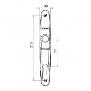 DOOR HANDLE AL JUMBO IBIZA 92 MM AXIS DELUXE BRONZE FINISH