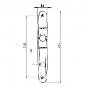 DOOR HANDLE AL JUMBO IBIZA WC TYPE DELUXE CHAMPAHNE FINISH