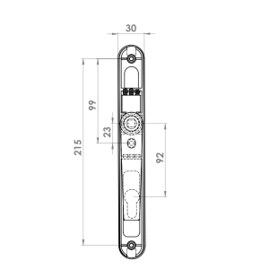 DOOR HANDLE AL IZMIR 92 MM AXIS WITH 30 MM ZAMAC BODY 9005 MATTE