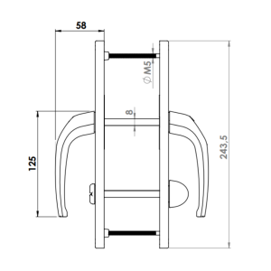 DOOR HANDLE AL IZMIR WC TYPE LONG&WIDE 9016