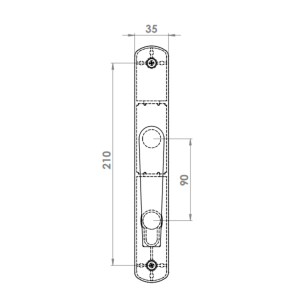 DOOR HANDLE AL IZMIR WC TYPE LONG&WIDE 9016