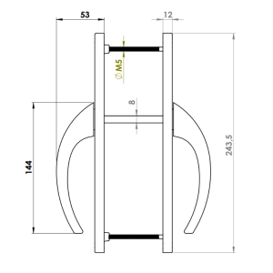 DOOR HANDLE AL PORTO 85 MM AXIS LONG&WIDE 8017