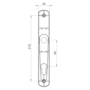 DOOR HANDLE AL PORTO 85 MM AXIS LONG&WIDE 8017