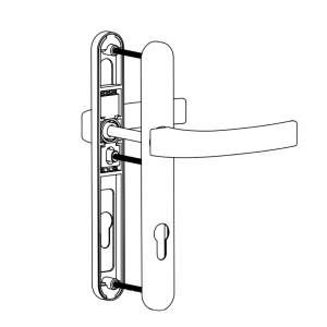 DOOR HANDLE AL POZNAN 92 MM AXIS WITH 30 MM ZAMAC BODY 1013