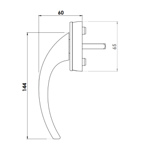 WINDOW HANDLE AL PORTO ACOUSTIC DELUXE 7016
