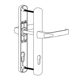 DOOR HANDLE AL KIEV 85 MM AXIS LONG&WIDE BRONZE FINISH