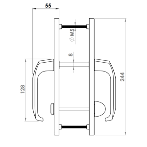 DOOR HANDLE AL KIEV WC TYPE LONG&NARROW 8022