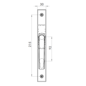 DOOR HANDLE AL MUNICH 92 MM AXIS 30 MM LONG&ANGULAR ELOXAL FINISH