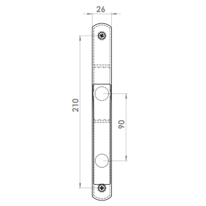 DOOR HANDLE AL POZNAN WC TYPE LONG&NARROW CHAMPAHNE FINISH