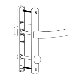DOOR HANDLE AL POZNAN WC TYPE LONG&NARROW CHAMPAHNE FINISH