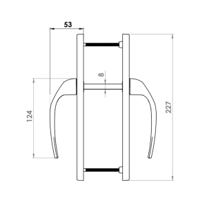 DOOR HANDLE AL BAGHDAD 85 MM AXIS NARROW 1013