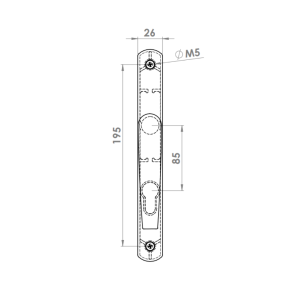 DOOR HANDLE AL BAGHDAD 85 MM AXIS NARROW GOLD FINISH