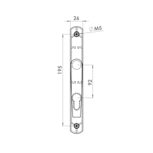 DOOR HANDLE AL BAGHDAD 92 MM AXIS NARROW GOLD FINISH