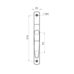 DOOR HANDLE AL BAGHDAD 92 MM AXIS LONG&NARROW 9005 MATTE