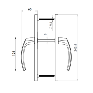 DOOR HANDLE AL MUNICH 92 MM AXIS LONG&WIDE ELOXAL FINISH