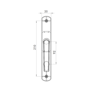 DOOR HANDLE AL MUNICH 92 MM AXIS LONG&WIDE ELOXAL FINISH