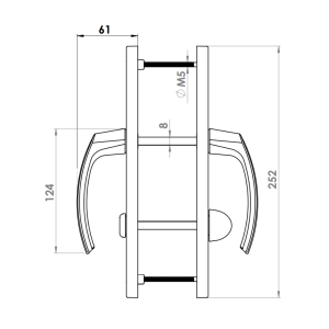 KAPI KOLU AL MUNIH WC 30 MM UZUN OVAL BOYA BRONZ