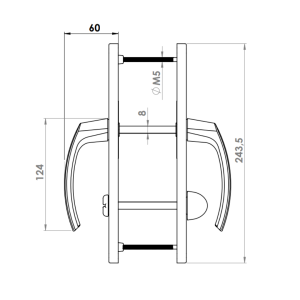 DOOR HANDLE AL MUNICH WC TYPE LONG&WIDE BRONZE FINISH