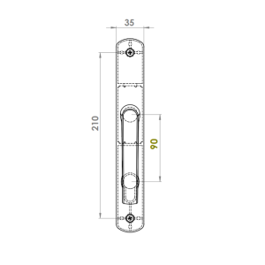 DOOR HANDLE AL MUNICH WC TYPE LONG&WIDE BRONZE FINISH