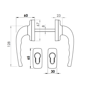 DOOR HANDLE AL TIRAN LEVER WITH ROSETTE 1013