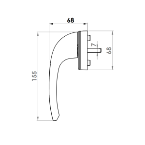 WINDOW HANDLE AL SYDNEY ACOUSTIC CHAMPAHNE FINISH