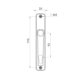 DOOR HANDLE AL ZERO 92 MM AXIS 1013